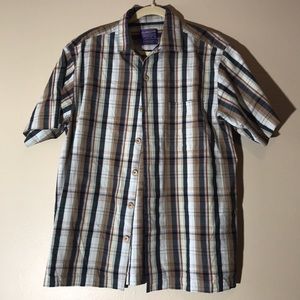 Mens Large Pendleton Bamboo Short Sleeve  Shirt